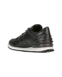 schwarze Leder niedrige Sneakers von Tod's