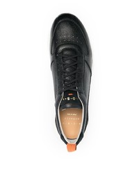 schwarze Leder niedrige Sneakers von Henderson Baracco