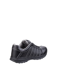 schwarze Leder niedrige Sneakers von Amblers Safety