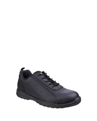 schwarze Leder niedrige Sneakers von Amblers Safety