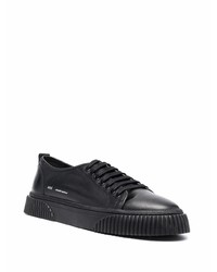 schwarze Leder niedrige Sneakers von Ami Paris