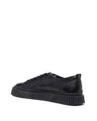 schwarze Leder niedrige Sneakers von Ami Paris