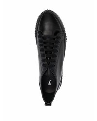 schwarze Leder niedrige Sneakers von Ami Paris