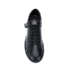 schwarze Leder niedrige Sneakers von Saint Laurent