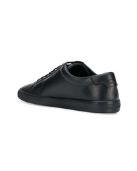 schwarze Leder niedrige Sneakers von Saint Laurent