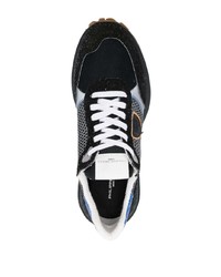 schwarze Leder niedrige Sneakers von Philippe Model Paris