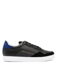 schwarze Leder niedrige Sneakers von Armani Exchange