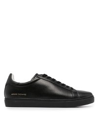 schwarze Leder niedrige Sneakers von Armani Exchange