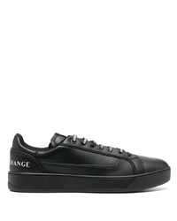 schwarze Leder niedrige Sneakers von Armani Exchange