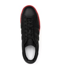 schwarze Leder niedrige Sneakers von Y-3