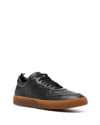 schwarze Leder niedrige Sneakers von Officine Creative