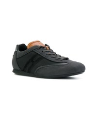 schwarze Leder niedrige Sneakers von Hogan