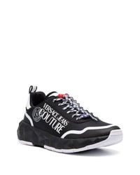 schwarze Leder niedrige Sneakers von VERSACE JEANS COUTURE