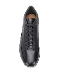 schwarze Leder niedrige Sneakers von BOSS