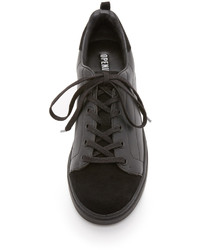 schwarze Leder niedrige Sneakers von Opening Ceremony