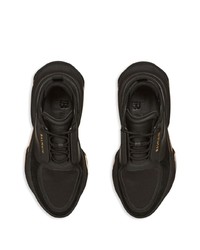 schwarze Leder niedrige Sneakers von Balmain