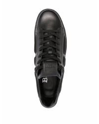 schwarze Leder niedrige Sneakers von Balmain