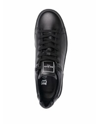 schwarze Leder niedrige Sneakers von Balmain