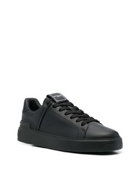 schwarze Leder niedrige Sneakers von Balmain