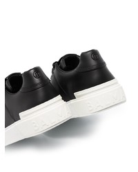 schwarze Leder niedrige Sneakers von Balmain