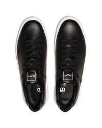 schwarze Leder niedrige Sneakers von Balmain