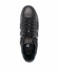 schwarze Leder niedrige Sneakers von Balmain