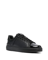 schwarze Leder niedrige Sneakers von Balmain