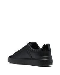 schwarze Leder niedrige Sneakers von Balmain