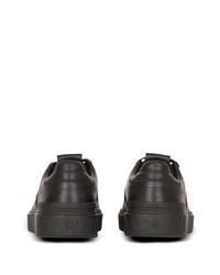 schwarze Leder niedrige Sneakers von Balmain