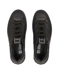 schwarze Leder niedrige Sneakers von Balmain