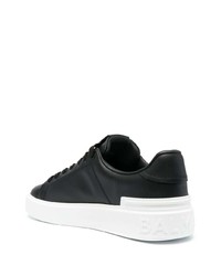 schwarze Leder niedrige Sneakers von Balmain