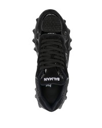 schwarze Leder niedrige Sneakers von Balmain