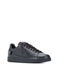 schwarze Leder niedrige Sneakers von Valentino Garavani