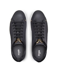 schwarze Leder niedrige Sneakers von Fendi