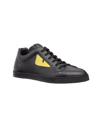 schwarze Leder niedrige Sneakers von Fendi