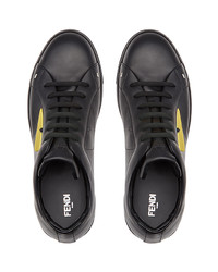 schwarze Leder niedrige Sneakers von Fendi