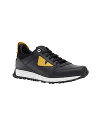 schwarze Leder niedrige Sneakers von Fendi