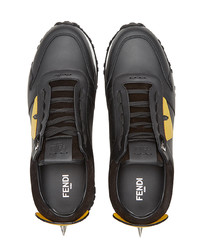 schwarze Leder niedrige Sneakers von Fendi