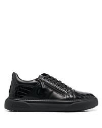 schwarze Leder niedrige Sneakers von Baldinini