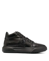 schwarze Leder niedrige Sneakers von Baldinini