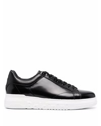 schwarze Leder niedrige Sneakers von Baldinini