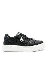 schwarze Leder niedrige Sneakers von Baldinini