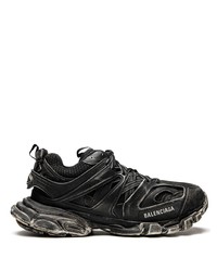 schwarze Leder niedrige Sneakers von Balenciaga