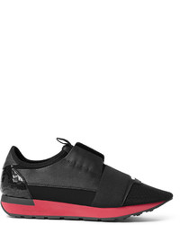schwarze Leder niedrige Sneakers von Balenciaga