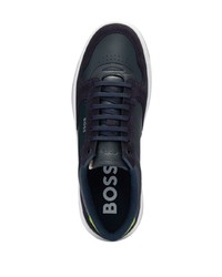schwarze Leder niedrige Sneakers von BOSS