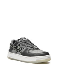 schwarze Leder niedrige Sneakers von A Bathing Ape