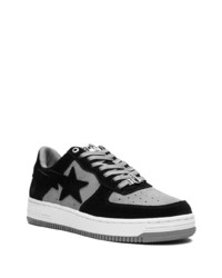 schwarze Leder niedrige Sneakers von A Bathing Ape