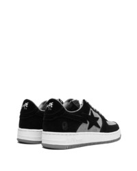 schwarze Leder niedrige Sneakers von A Bathing Ape