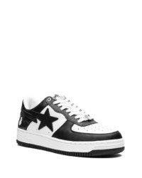 schwarze Leder niedrige Sneakers von A Bathing Ape