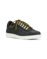 schwarze Leder niedrige Sneakers von DSQUARED2